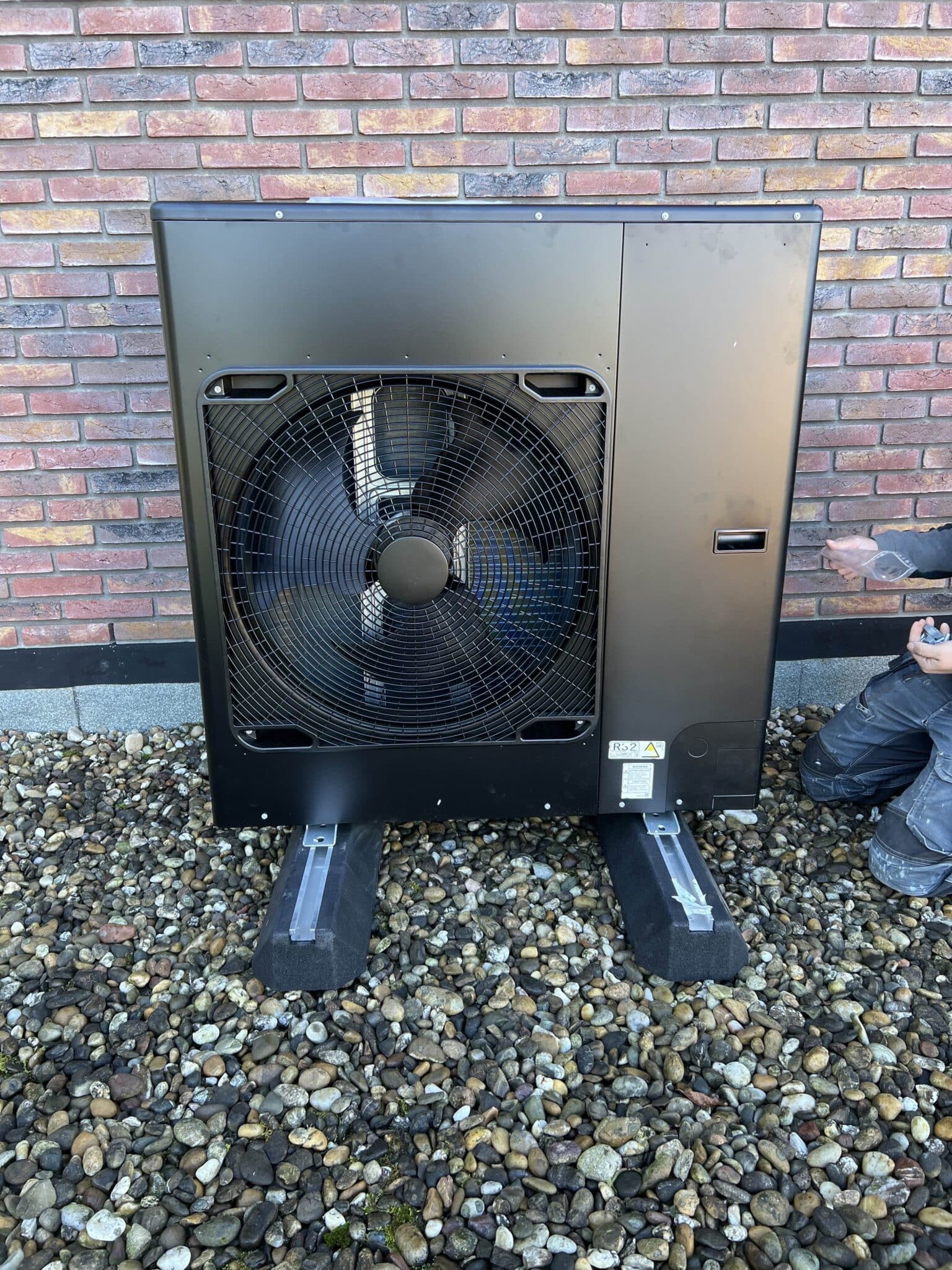 Zwart gespoten airco customized 2